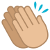 👏🏼 clapping hands: medium-light skin tone display on JoyPixels